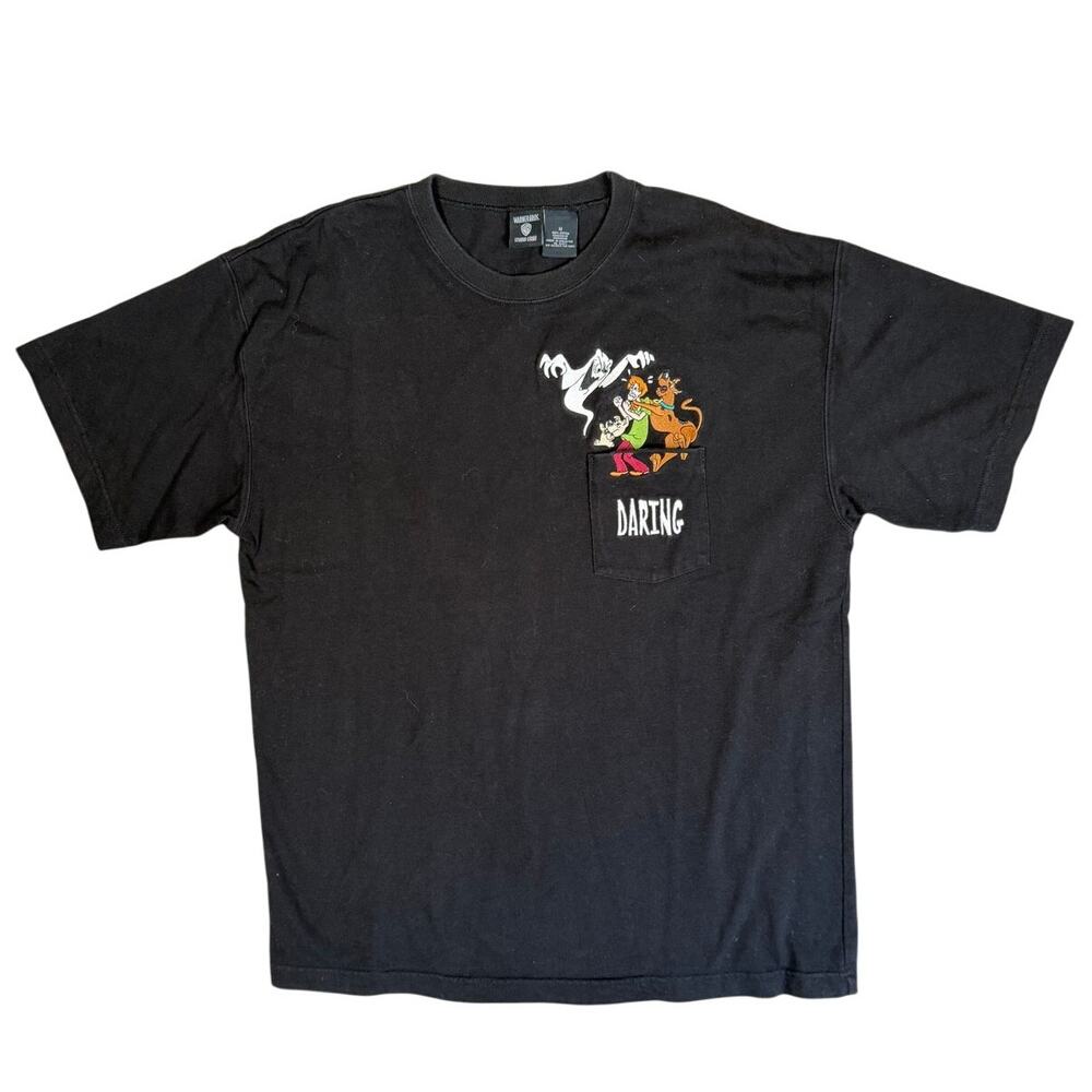 Vintage Scooby Doo Warner Bros T Shirt Mens Medium Black 90s Cartoon Graphic